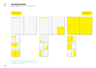 Page 43
Our design principle
Print media | Brochure inside pages
7
The yellow space is also decisive for the Kärcher look on the
inside pages in all formats. It increases or reduces depending
on the pictorial and text contents.
Flexible yellow space
(minimum size)
Flexible yellow space
(maximum size)
 