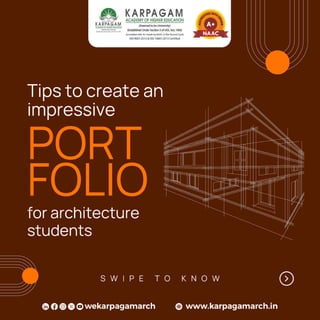 Tips to create an inpressive Portfolio for Architecture Students