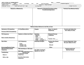Kardex form for patient assignments