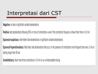 Interpretasi dari CST
 