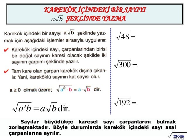 Kareköklü sayilar