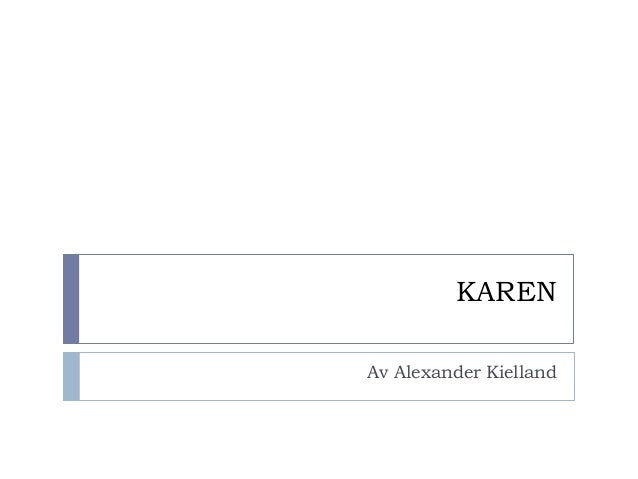 Karen Av Alexander Kielland Illustrasjon