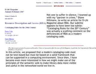 Karen Coyle Keynote - R&D: Can Resource Description become Rigorous Data?