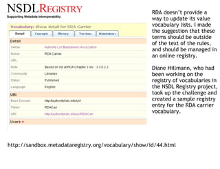 Karen Coyle Keynote - R&D: Can Resource Description become Rigorous Data?