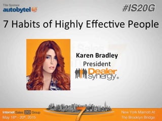IS20G New York Karen Bradley Day 1 7 Habits 