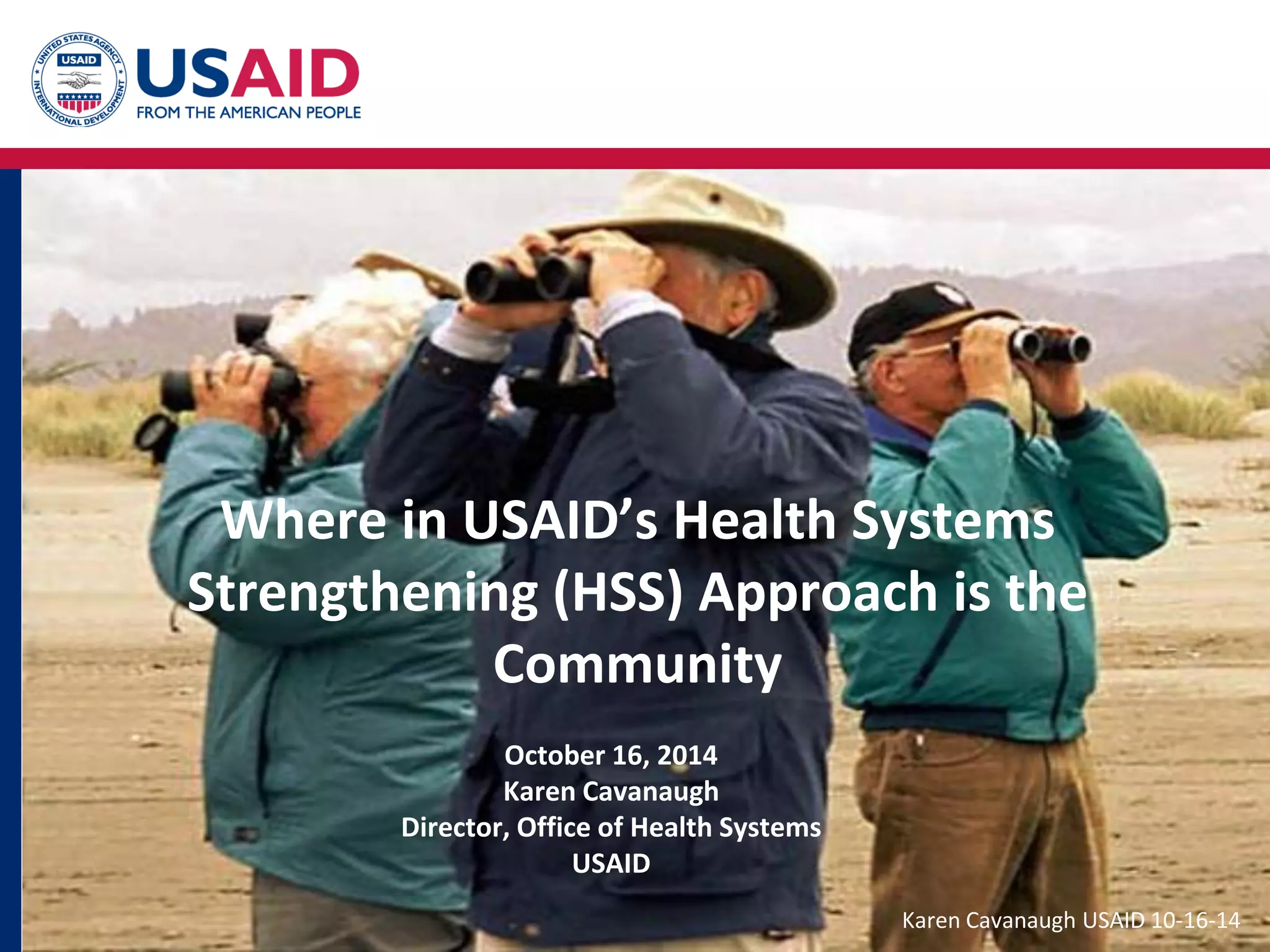 Where in USAID’s Health Systems Strengthening (HSS) Approach is the ...