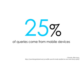 1in 3
queries will come from a mobile device
             (by end of 2013)


                                             ...