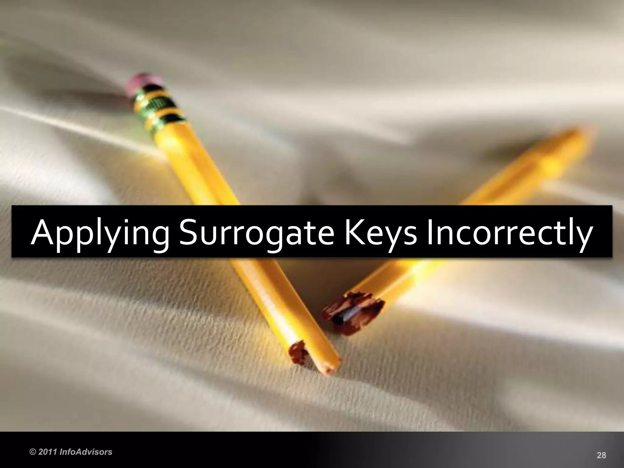 Applying Surrogate Keys Incorrectly
 