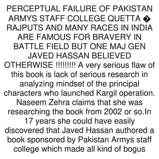 KARGIL WAR OF 1999 A CASE OF PERCEPTUAL FAILURE THAT STARTED FROM ...