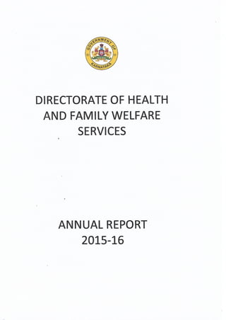 Karnataka health department annual report 2015-2016
