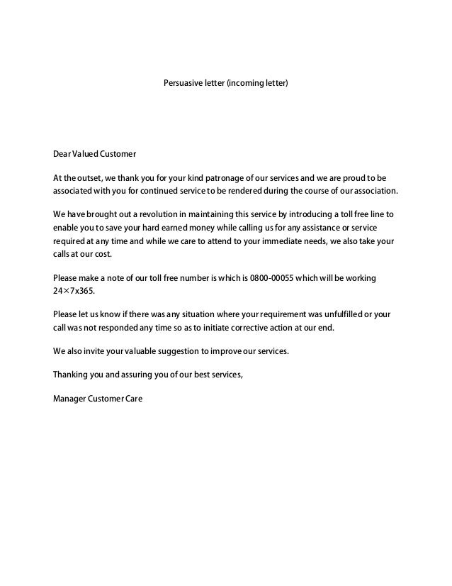 valued customer thank you letters