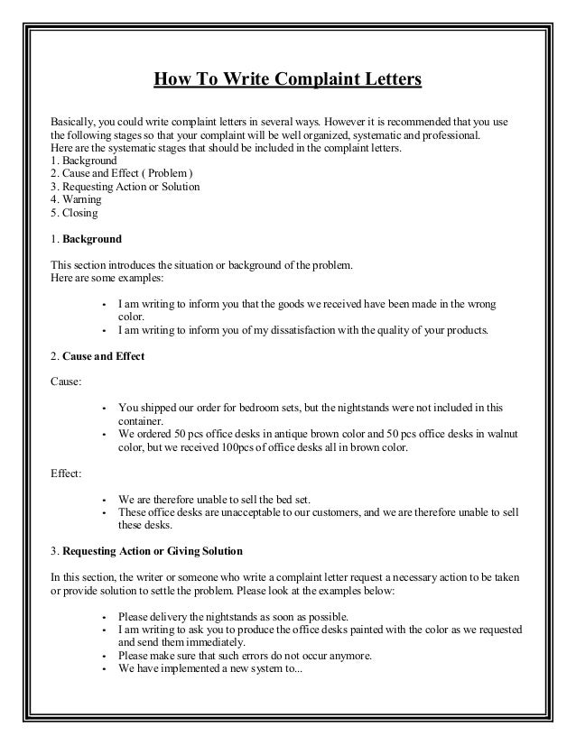 how to write a professional complaint letter how to write a professional complaint letter