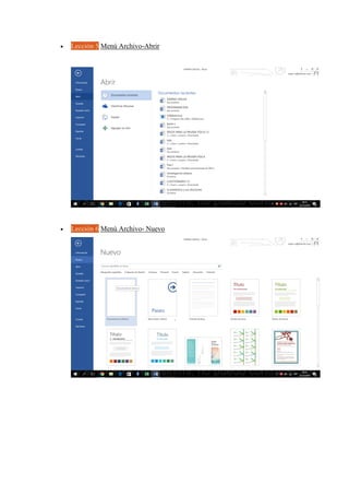  Lección 5 Menú Archivo-Abrir
 Lección 6 Menú Archivo- Nuevo
 