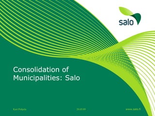 Consolidation of Municipalities: Salo 