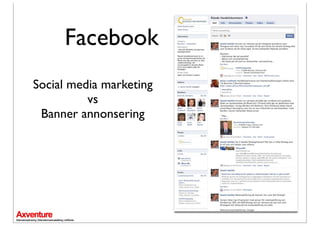 Facebook
Social media marketing
          vs
 Banner annonsering
 