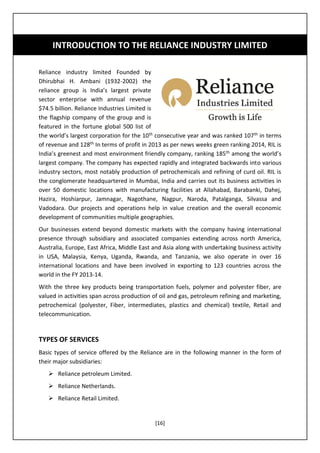 Intro About Ril Customer Satisfaction Project By Karishma Sharma | PDF