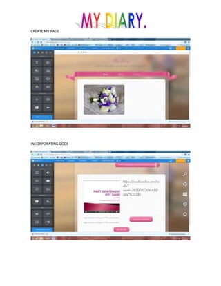 CREATE MY PAGE
INCORPORATING CODE
 