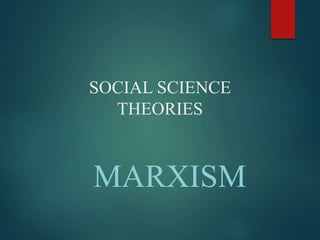 SOCIAL SCIENCE
THEORIES
MARXISM
 