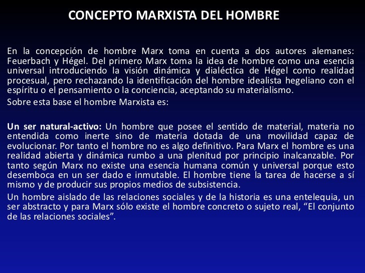 Karl marx y su concepción de hombre