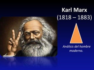 Karl Marx
(1818 – 1883)



  Análisis del hombre
      moderno.
 