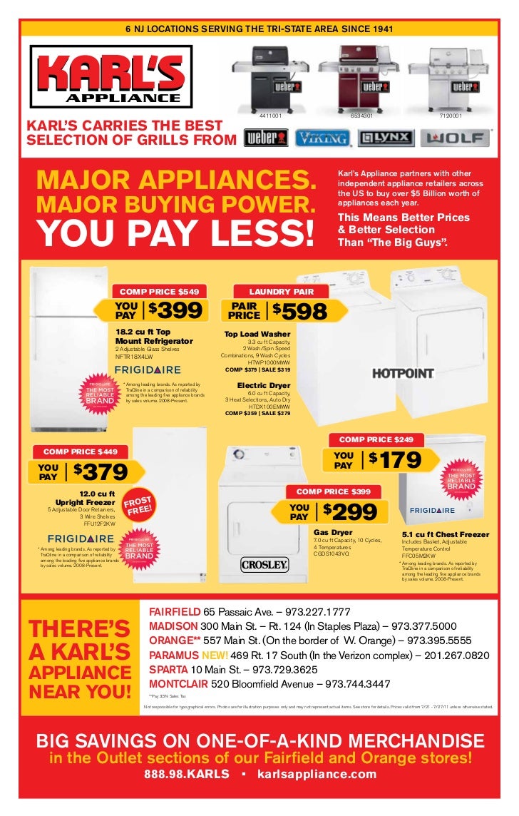 Appliance Sale at Karl's Appliance