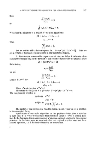 A New Polynomial-Time Algorithm for Linear Programming | PDF