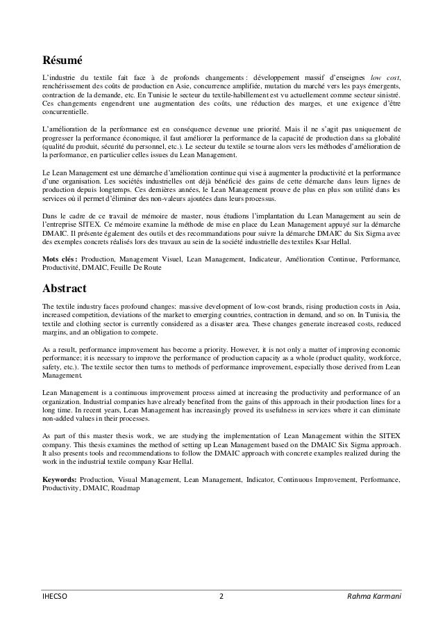 Master thesis lean