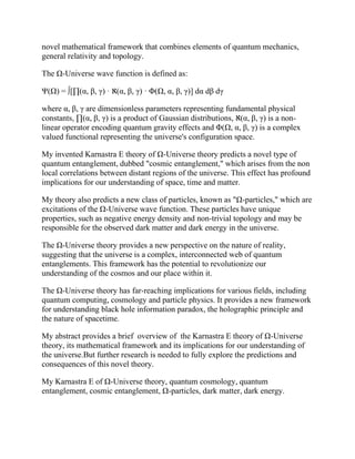 Karnastra E: A Unified Theory of Quantum Gravity and Cosmology | PDF
