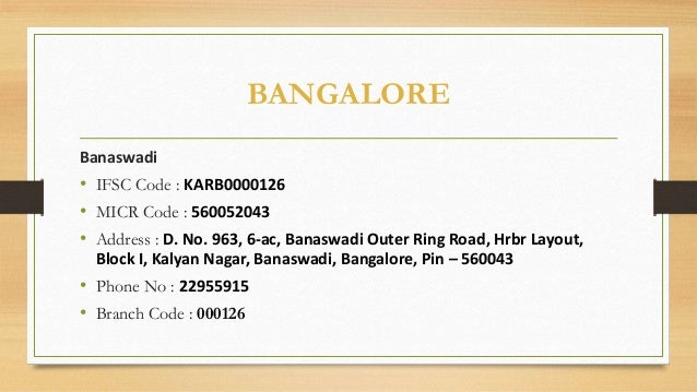 Karnataka bank ifsc code