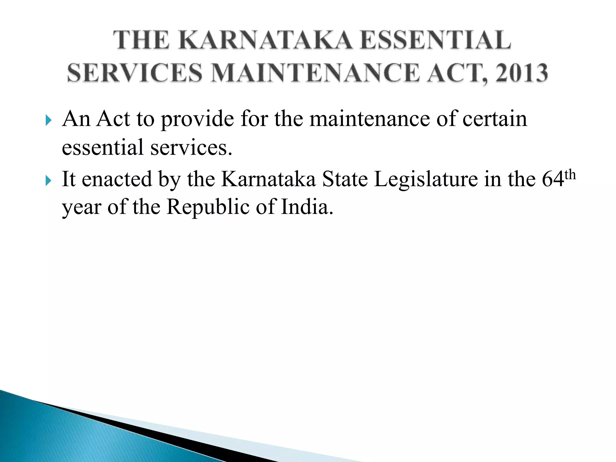 Essential services maintenance act | PPTX