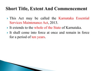 Essential services maintenance act | PPTX