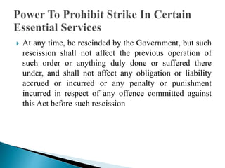 Essential services maintenance act | PPTX