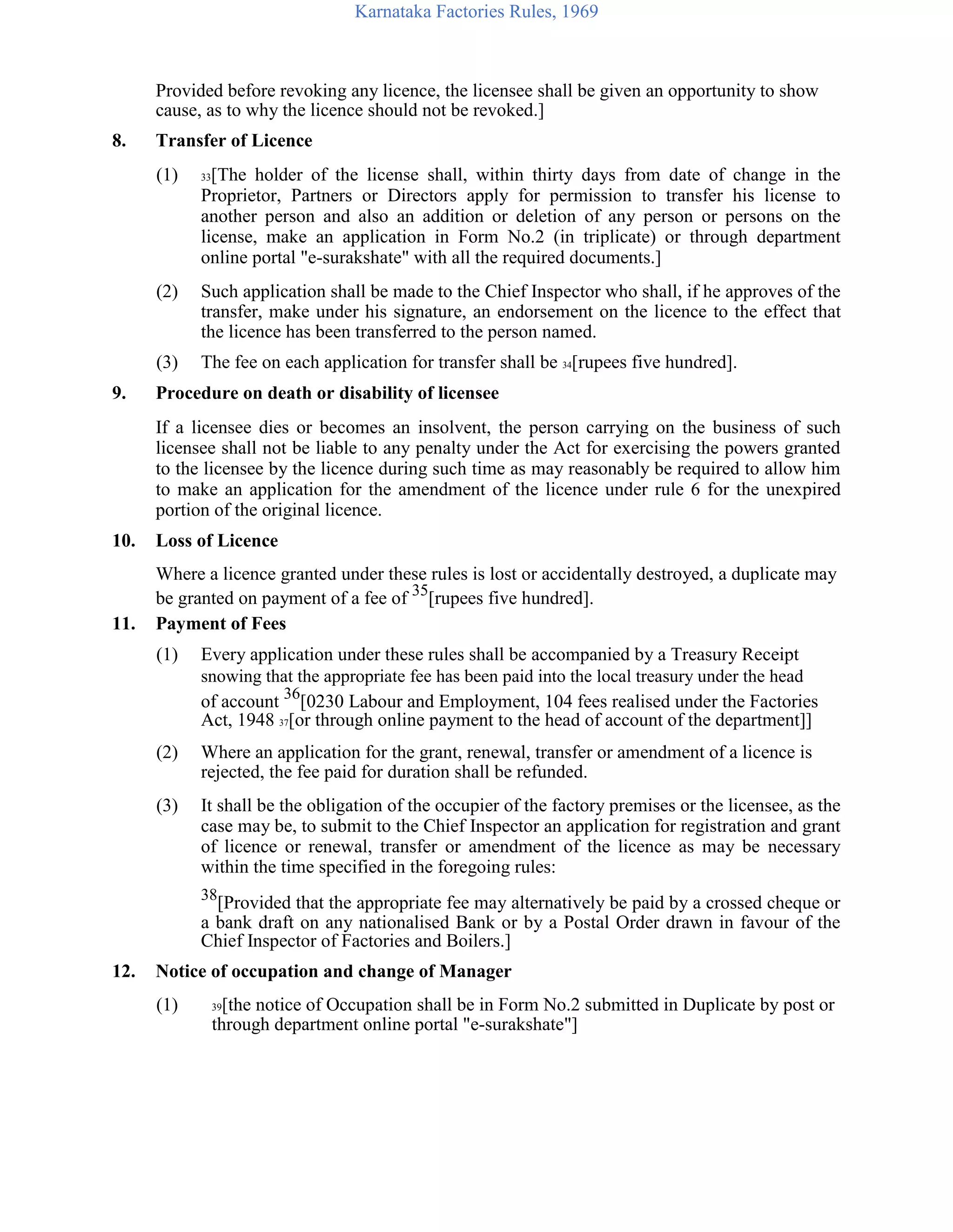 Karnataka factories rules, 1969 | PDF