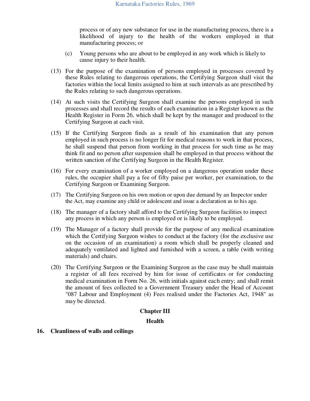 Karnataka factories rules, 1969