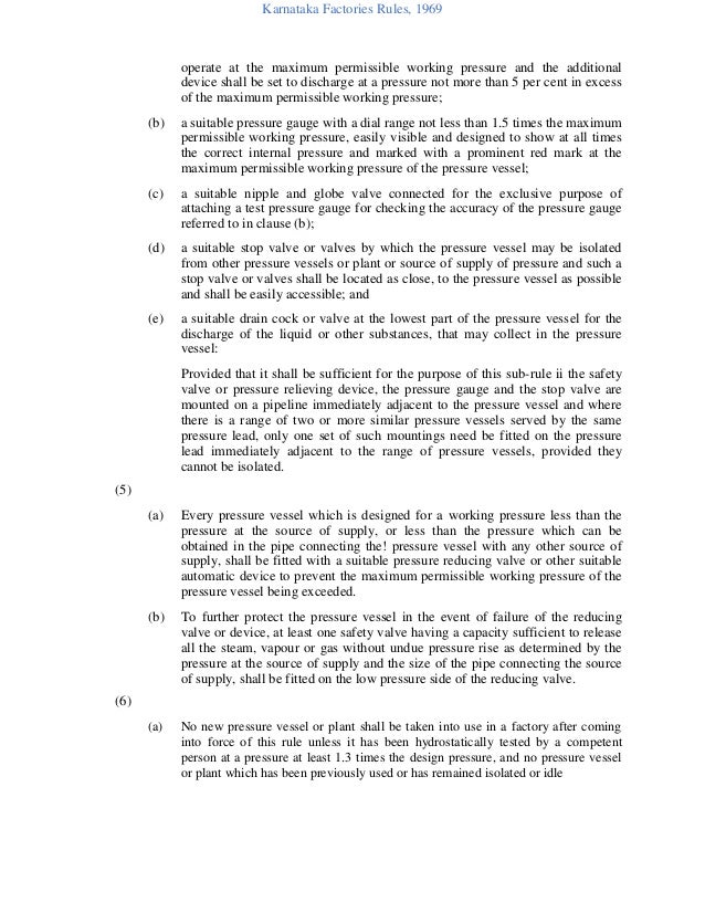 Karnataka factories rules, 1969