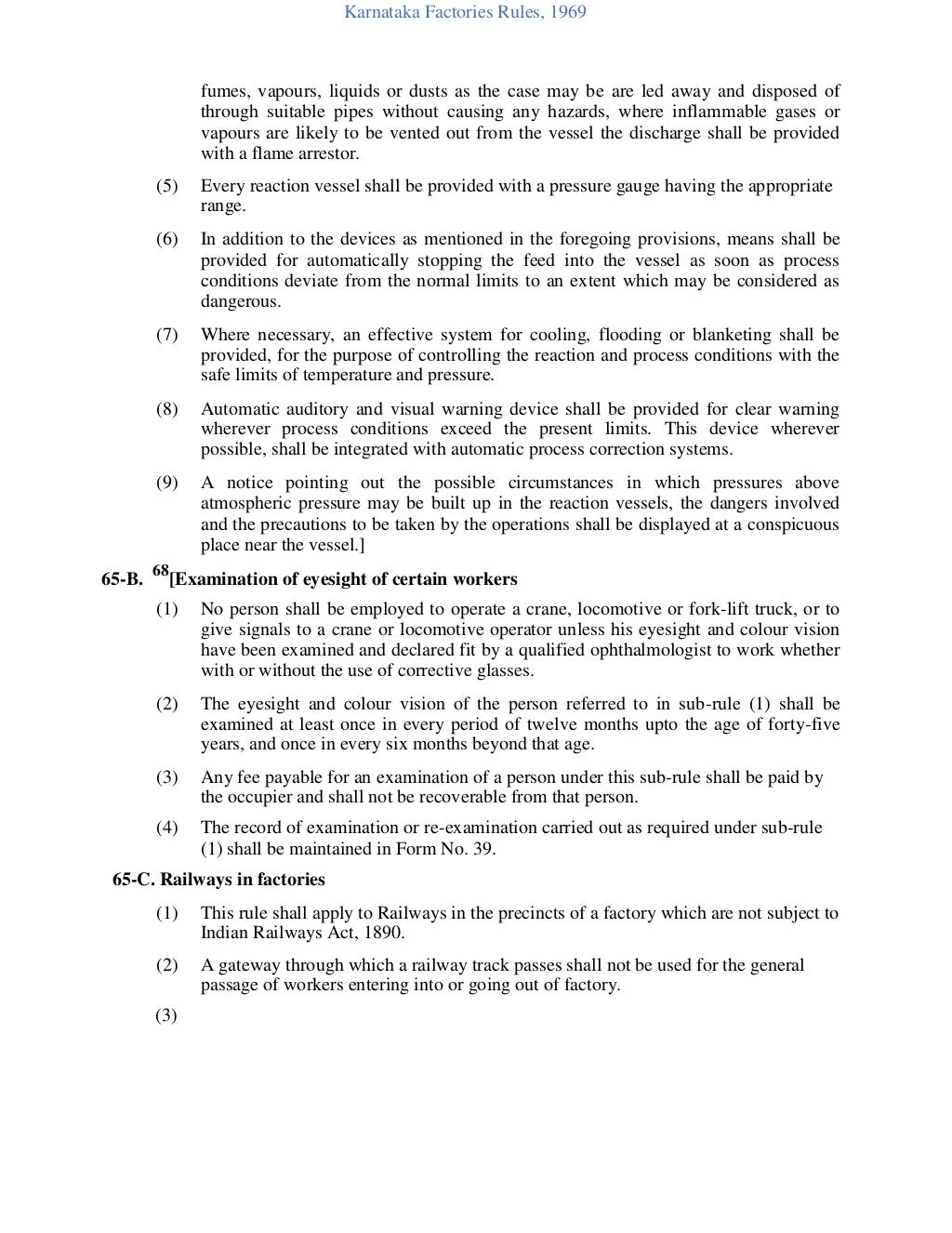 Karnataka factories rules, 1969