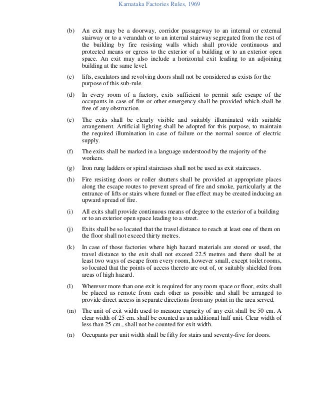 Karnataka factories rules, 1969