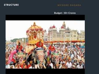 Budget : 10+ Crores
M Y S O R E D A S A R A
STRUCTURE
 