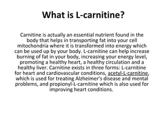 Karnitine ppt | PPT