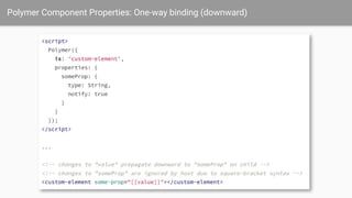 Polymer Component Properties: One-way binding (downward)
 