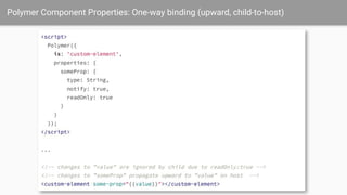 Polymer Component Properties: One-way binding (upward, child-to-host)
 