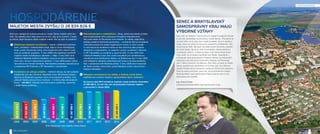 MAJETOK MESTA ZVÝŠILI O 28 834 826 € 
Keď som nastúpil do funkcie primátora, mesto Senec nebolo veľmi bo-haté. 
Od začiatku som však pracoval na tom, aby sa to zmenilo. Z grafu 
je zrejmé, akým tempom rástol majetok mesta. Ako sa nám to podarilo? 
Efektívnym čerpaním eurofondov – najmä v sťažených podmien-kach 
„bohatého“ bratislavského kraja, kde sú rôzne obmedzenia, 
ktoré zvyšok Slovenska nemá, sme museli byť veľmi aktívni a pre-cízni 
pri podávaní projektov. V roku 2006 sme napríklad zhodnotili 
majetok mesta revitalizáciou námestia 1. Mája. V roku 2007 sme 
nadstavili Mestské kultúrne stredisko, ktoré je od rána do večera 
plné ľudí z rôznych záujmových združení. V roku 2009 prešlo veľkou 
rekonštrukciou Farské námestie. Momentálne prebieha rekonštrukcia 
a nadstavba MŠ Košickej a ZŠ Tajovského z eurofondov. 
Investíciami do nákupu majetku – niektoré nákupy sa nám podarilo 
zrealizovať viac ako výhodne. Napríklad chatu Ministerstva hospo-dárstva 
na Slnečných jazerách, ktorú sme prerobili na škôlku, sme 
odkúpili hlboko pod jej trhovú hodnotu - 4 milióny ešte slovenských 
korún - 132 000 €. Odkúpili sme tiež budovu polikliniky, pozemky 
v areáli Starej polikliniky... 
Rekonštrukciami a nadstavbami – školy, ktoré sme získali od štátu 
sme museli počas rokov postupne kompletne rekonštruovať. 
Ako prvé mesto na Slovensku sme dosiahli, že všetky naše školy 
spĺňajú svetelno-technické podmienky – osvetlenie škôl je kompletne 
zrekonštruované a to podľa hygienických noriem (v rámci projek-tu 
rekonštrukcie osvetlenia mesta sa nám dokonca ešte podarilo 
dohodnúť s dodávateľom, že zadarmo vymení osvetlenie v telocvič-ni 
ZŠ Tajovského za moderné a úsporné LED). V roku 2004 sme 
nadstavili Mestský úrad, kde vznikli kancelárie pre zamestnancov, 
vybudovali sme autobusovú stanicu na Šafárikovej ulici. V roku 2005 
sme odkúpili a následne zrekonštruovali budovu bývalej autoškoly, 
kde v súčasnosti sídli Mestská polícia. V roku 2008 sme investovali 
do Domu smútku, ktorý dnes vyzerá dôstojne a ladí s obnoveným 
farským námestím. 
Nákupom mechanizmov na údržbu a čistenie mesta Senec 
(začínali sme s jednou lopatou), sponzorskými darmi, dotáciami... 
Ku koncu roka 2014 dosiahne majetok mesta hodnotu minimálne 
57 000 000 €, čo číní viac ako dvojnásobok hodnoty majetku 
v porovnaní s rokom 2003. 
I. 
II. 
III. 
IV. 
26 574 174 € 
27 033 092 € 
ČÍSLA NEKLAMÚ 
34 458 338 € 
35 547 015 € 
38 660 000 € 
41 658 036 € 
51 297 000 € 
53 000 730 € 
54 304 196 € 
54 224 090 € 
54 245 873 € 
55 409 000 € 
2003 2004 2005 2006 2007 2008 2009 2010 2011 2012 2013 2014 
Graf zobrazujúci rast majetku mesta Senec 
HOSPODÁRENIE 
SENEC A BRATISLAVSKÝ 
SAMOSPRÁVNY KRAJ MAJÚ 
VÝBORNÉ VZŤAHY 
Som rád, že môžem v komunálnych voľbách podporiť Karola 
Kvála ako kandidáta na primátora mesta Senec. Poznáme sa 
už dosť dlho na to, aby som vedel povedať, že je to správny 
chlap, ktorý sa vždy vie rozumne postaviť k problémom, kto-ré 
promptne rieši. Na župe má stále dvere otvorené, pretože 
ak niečo žiada, tak je to vždy zmysluplné, realizovateľné a 
v prospech oboch – mesta aj župy. A ak niečo žiada župa, 
vždy zváži, čo to bude znamenať pre Senec. Napríklad v 
súčasnosti spolupracujeme s mestom Senec na prípravách 
realizácie rekonštrukcie kruhového objazdu na Pezinskej 
ulici v Senci smerom na diaľnicu. Ako vždy, aj teraz je mesto 
Senec spoľahlivým partnerom a my sme radi, že môžeme 
zlepšiť infraštruktúru krásneho mesta pri Slnečných jazerách. 
Karol je dobrý primátor, som rád, že je primátorom mesta 
Bratislavského samosprávneho kraja a rád by som s ním 
spolupracoval naďalej. 
Ing. Pavol Frešo 
predseda Bratislavského samosprávneho kraja 
4 5 
 