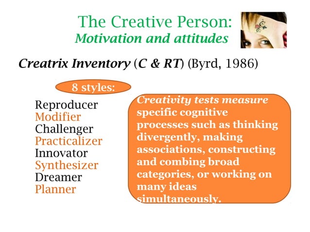 Creativity Test (TTCT Torrance, TCT-DP Jellen& Urban etc) | PPT | Arts ...