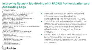 Radius Monitoring System RADIUS in Action: Securing, Monitoring and Protecting Network ...