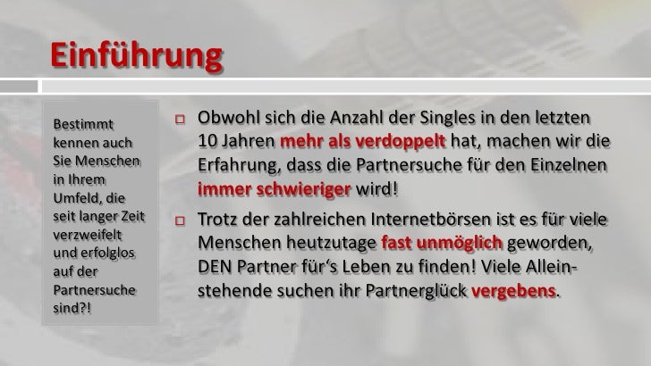 Partnersuche immer schwieriger