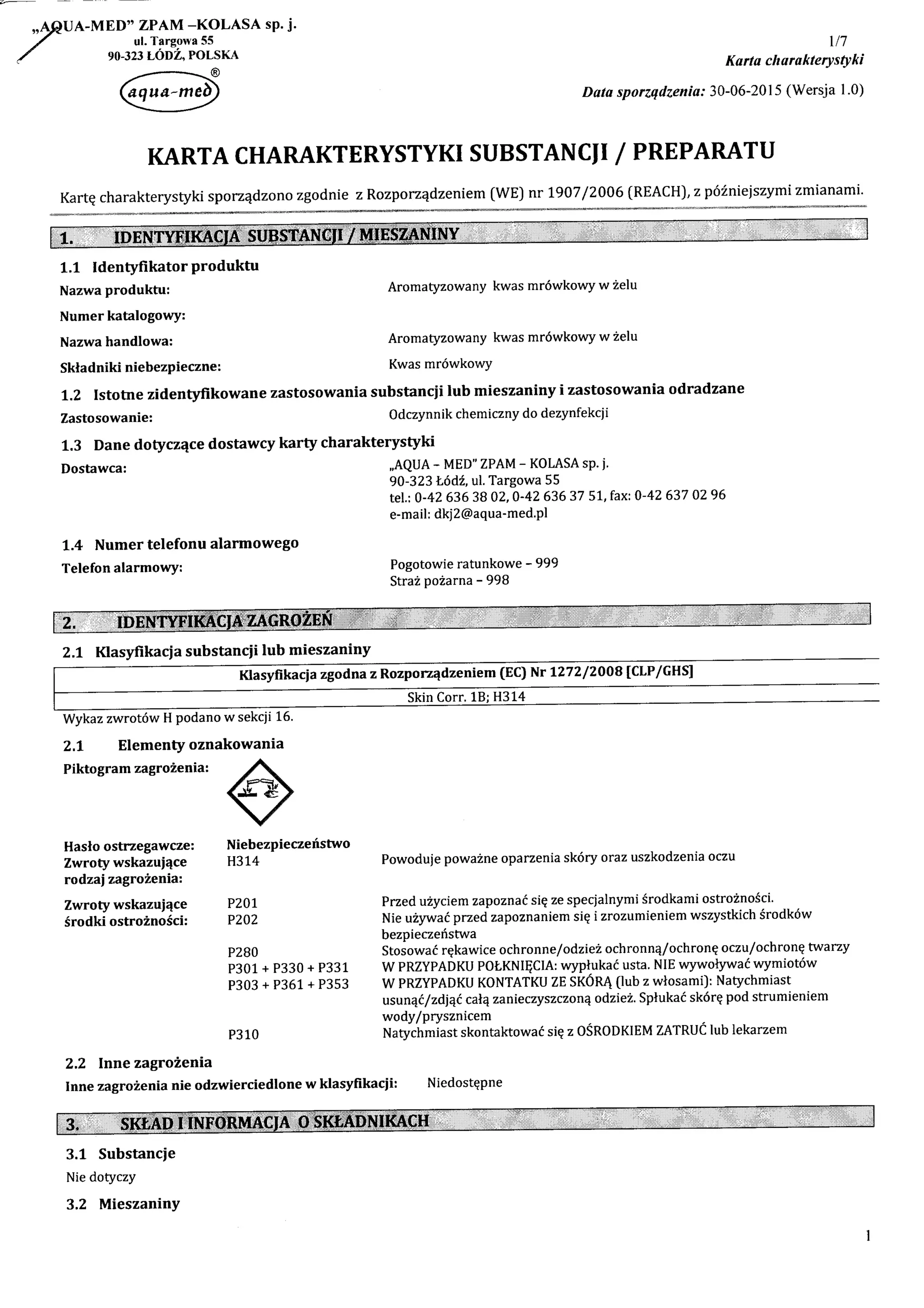 Karta Charakterystyki Substancji Preparatu Aromatyzowany Kwas Mr wkowy karta-charakterystyki-substancji-preparatu-aromatyzowany-kwas-mr-wkowy