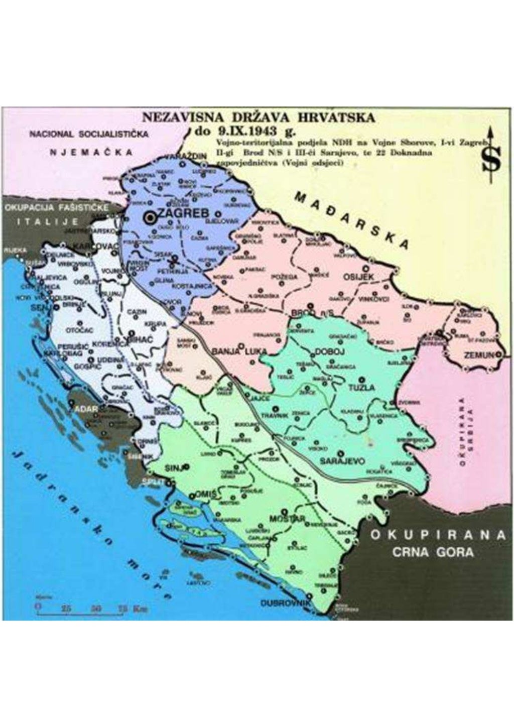 karta ndh 1943 Karta Ndh Kakav Je Bila 1941 43 I 1943 1945 karta ndh 1943