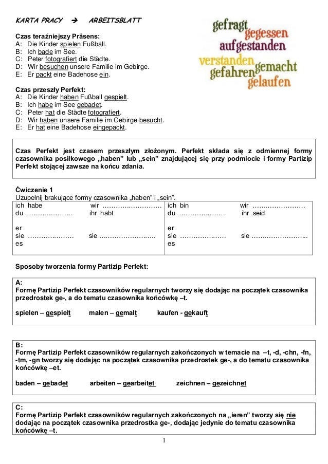 Karta Pracy Arbeitsblatt