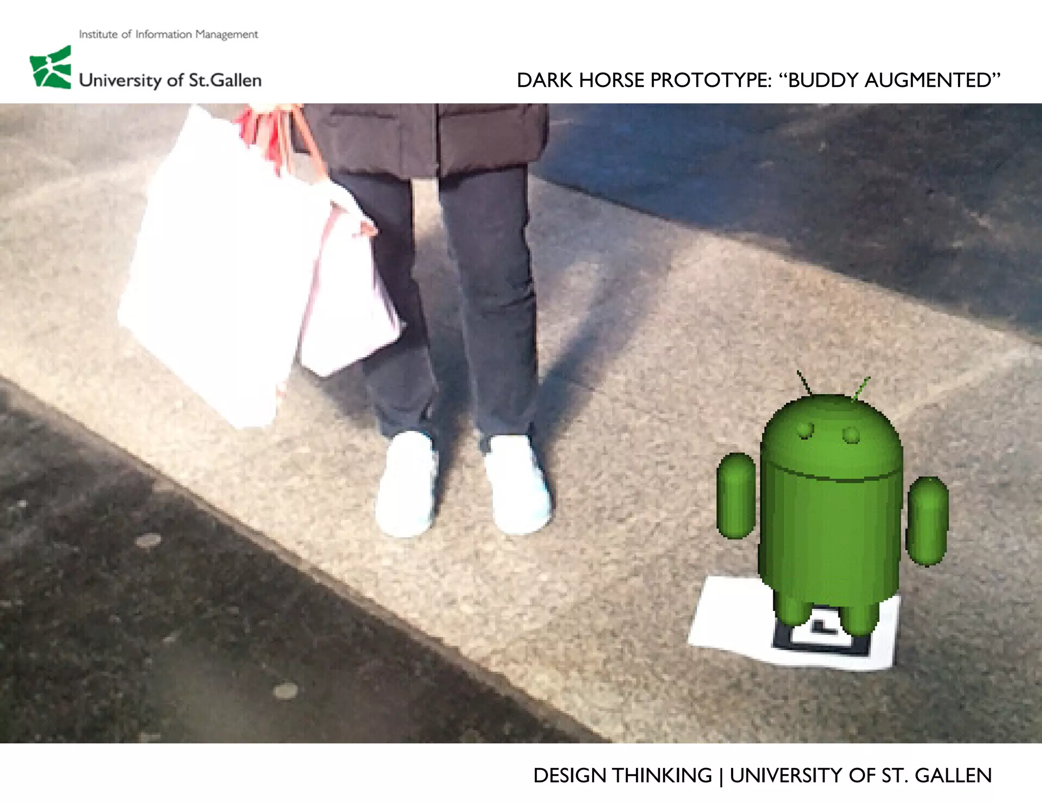 DARK HORSE PROTOTYPE: “BUDDY AUGMENTED”




 DESIGN THINKING | UNIVERSITY OF ST. GALLEN
 