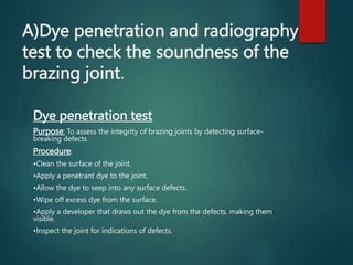 determining the braze joint and other mechanical tests | PPTX